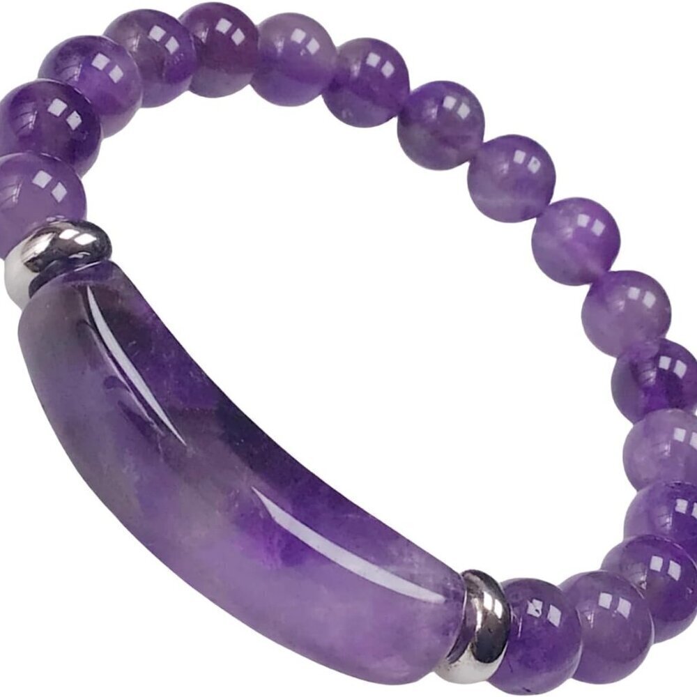 Amethyst Crystal Beads Stretch Bracelet 8mm